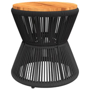 Tavolino da salotto | Tavolino da caff¨¨ | Tavolino da Soggiorno Base in Filo Metallico Nero ? 45x44 cm Massello Acacia