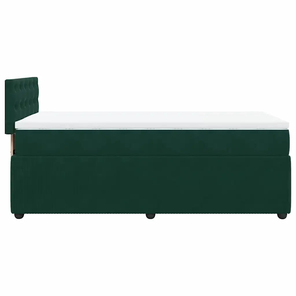 Giroletto a Molle con Materasso Verde Scuro 90x190 cm Velluto 3287617