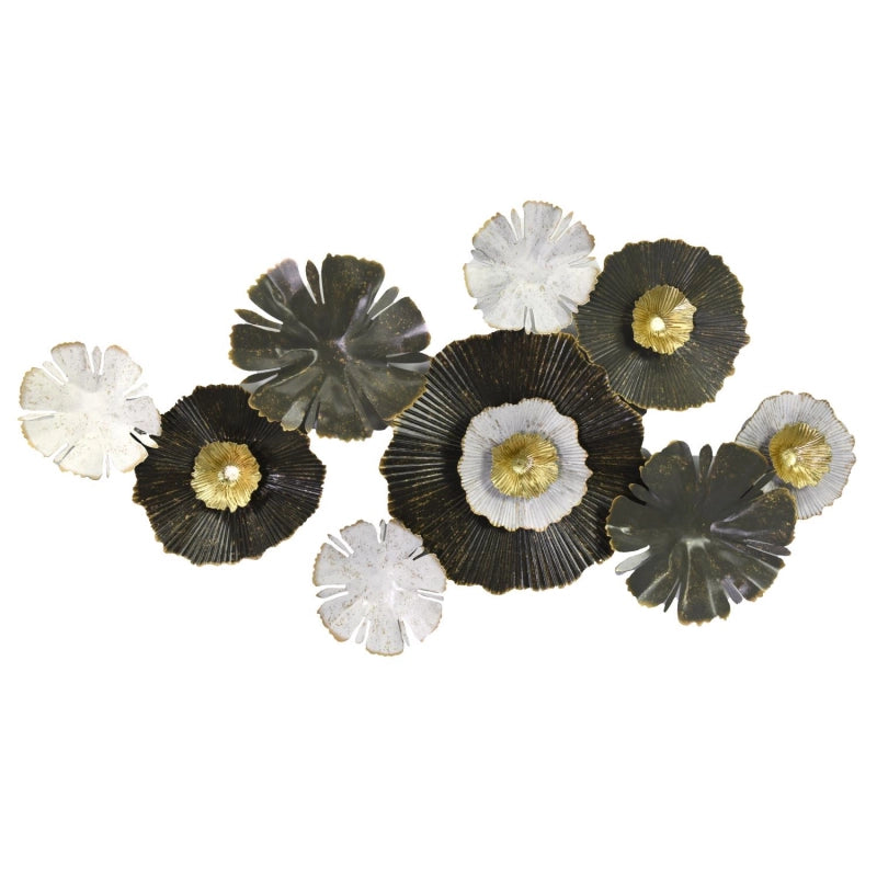 Quadro metallo fiori verde cm 90,8x6,4x48,3