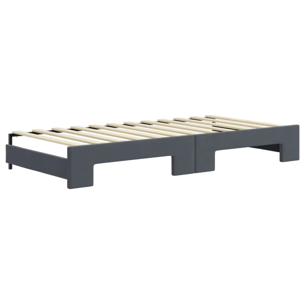 Divano Letto Estraibile Cassetti-Sofa Letto-Daybed Grigio Scuro 90x200cm Velluto 761341