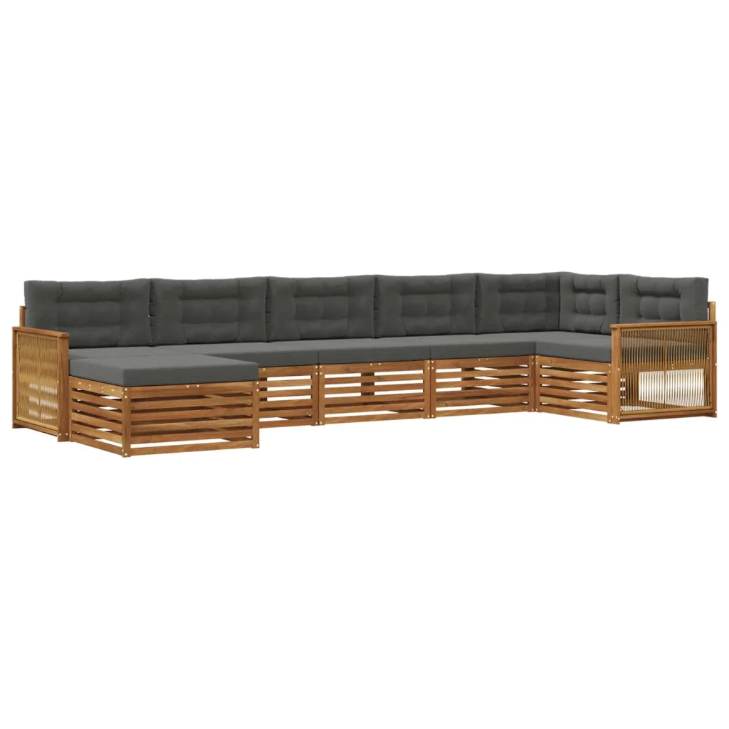 Set di divani da esterno 7 pz Naturale e Antracite 3383630