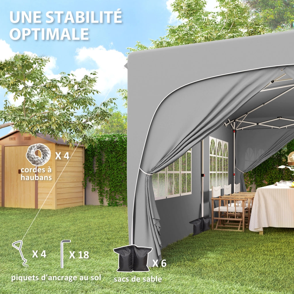 Tonnelle pliante 3x6m Pop Up ¨C zephmum ¨C Grigio chiaro