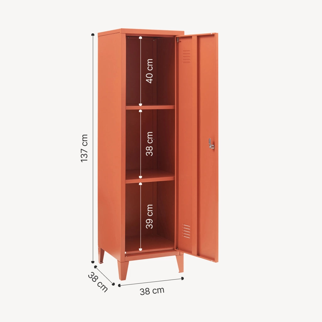 Armadio da Ufficio Kurikka Acciaio Rosso Mattone [en.casa]