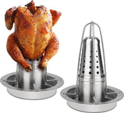 Grill per pollo - Acciaio inossidabile - Standa per polli - Contenitore aroma - Barbecue