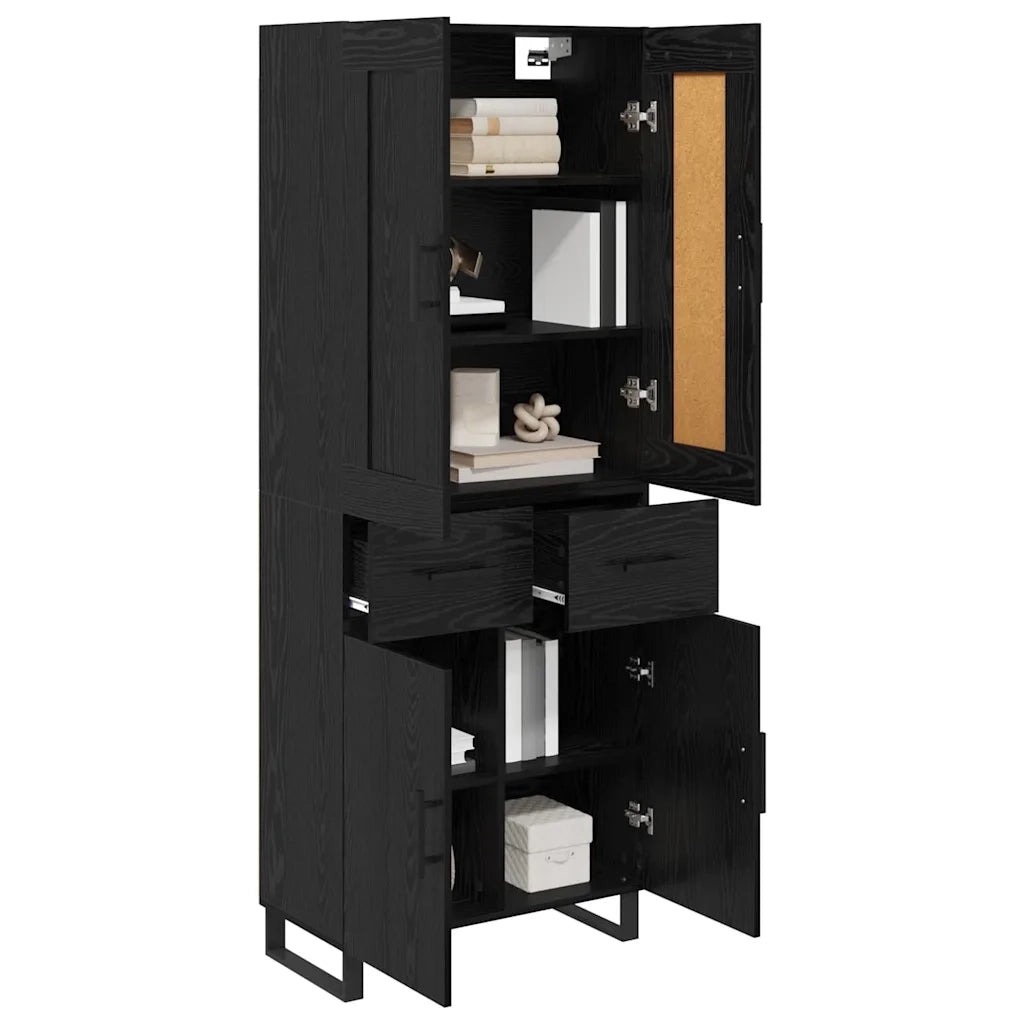 Credenza Rovere Nero 69,5 x 34 x 180 cm Legno multistrato 3416111