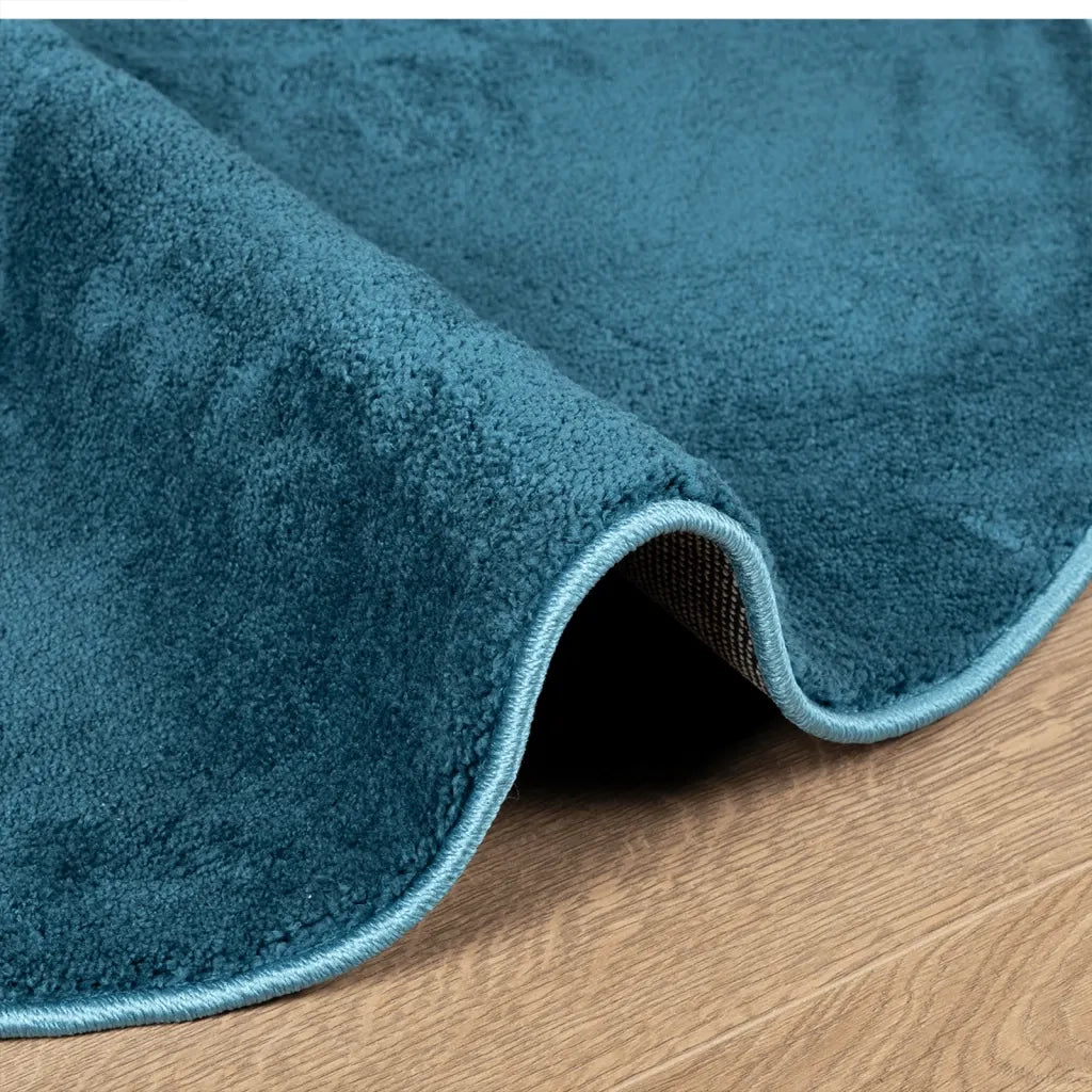 vidaXL Tappeto OVIEDO a Pelo Corto Turchese Ø 80 cm