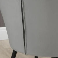 Set 2 Sedie da Pranzo Nordiche Imbottite con Braccioli Ricurvi in Tessuto Effetto Velluto, 54x57x80 cm, Grigio Scuro