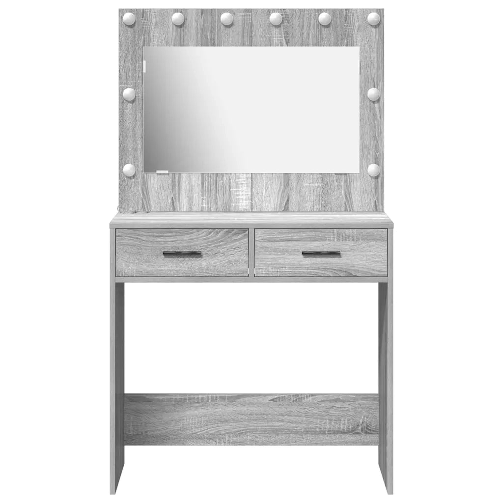 Tavolo da Trucco con cassetto Grigio Sonoma 78,5 x 41 x 135 cm 865033