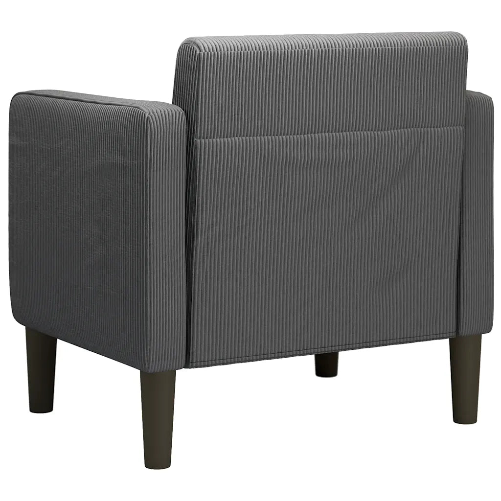 Divano Sedia con Braccioli Grigio Scuro 54 cm Tessuto a Coste 4100516