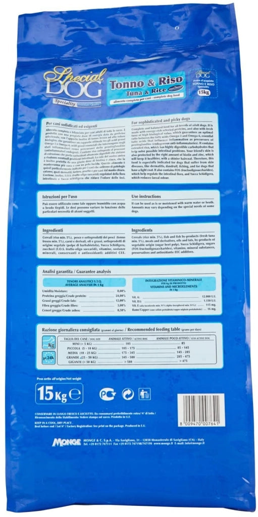 SPECIAL DOG CROCCHETTE CON TONNO E RISO PREMIUM FORMATO DA 15 KG