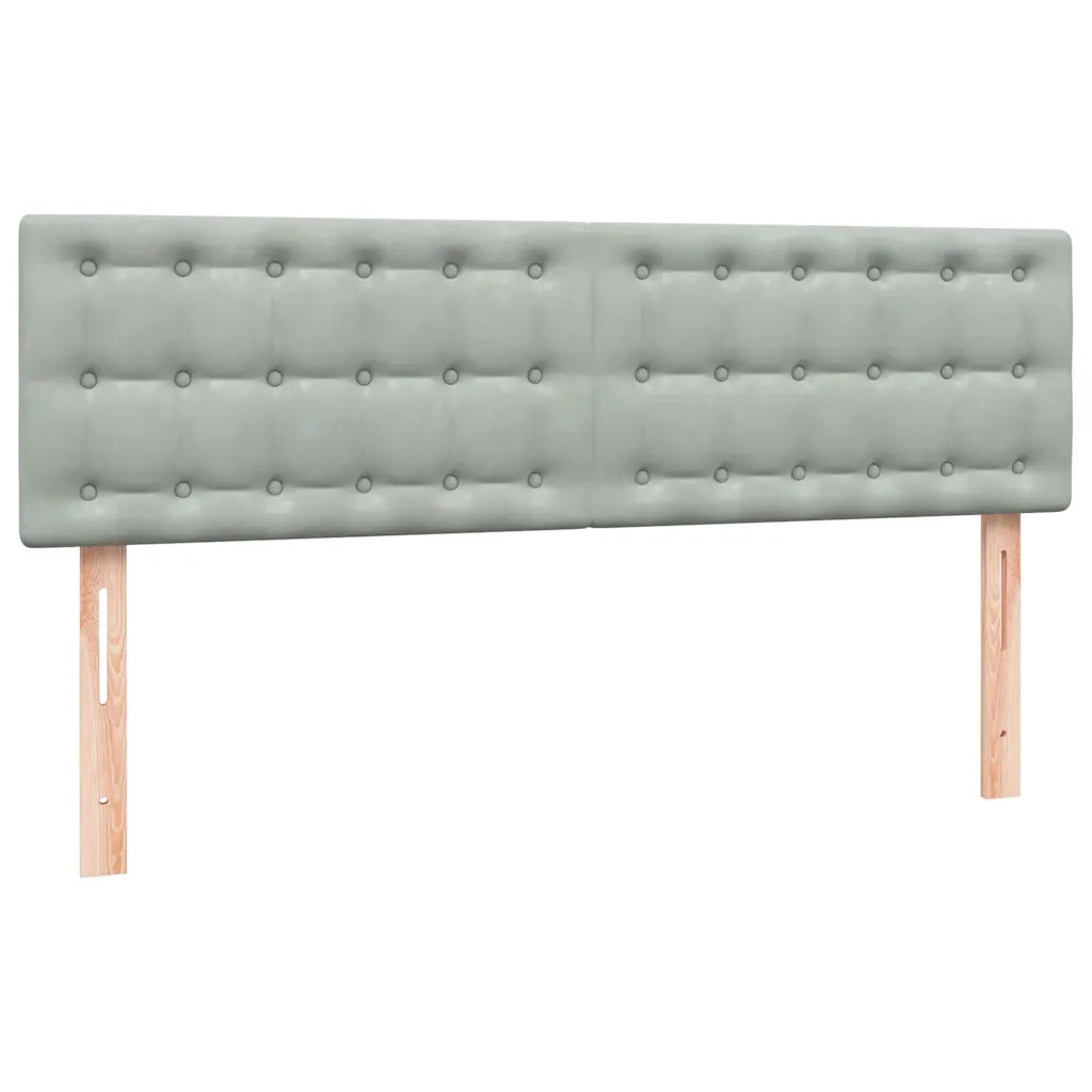 Letto a Molle con Materasso e LED Grigio Chiaro 160x220cm Velluto 3317319