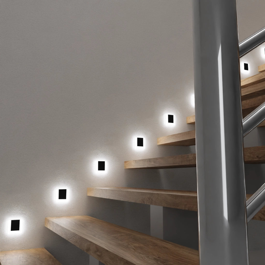 Lampada scala LED quadrata nero/bianco 0,6W Capri Eko-Light