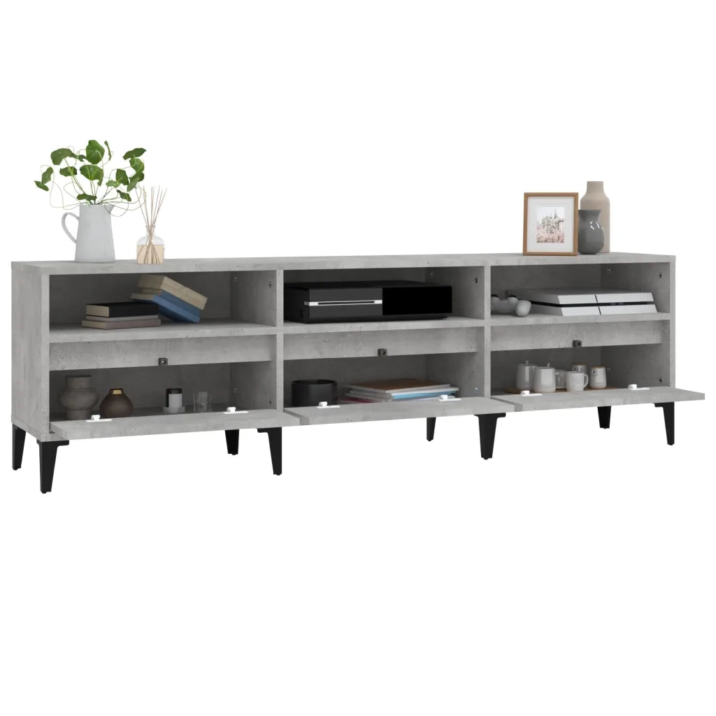 Mobile TV Grigio Cemento 150x30x44,5 cm Legno Multistrato 831921
