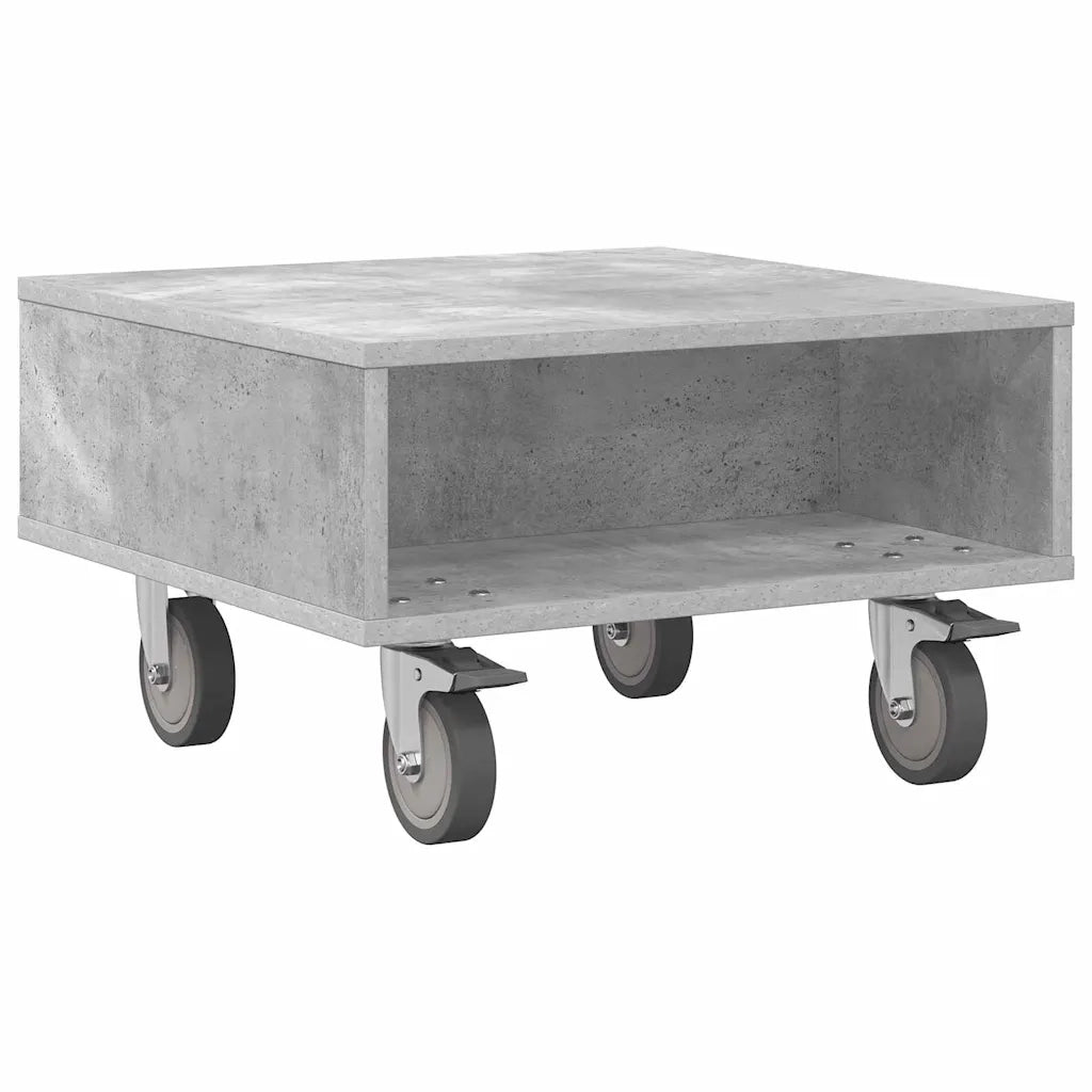 Tavolino con Ruote Grigio cemento 50,5 x 50 x 30 cm 891027