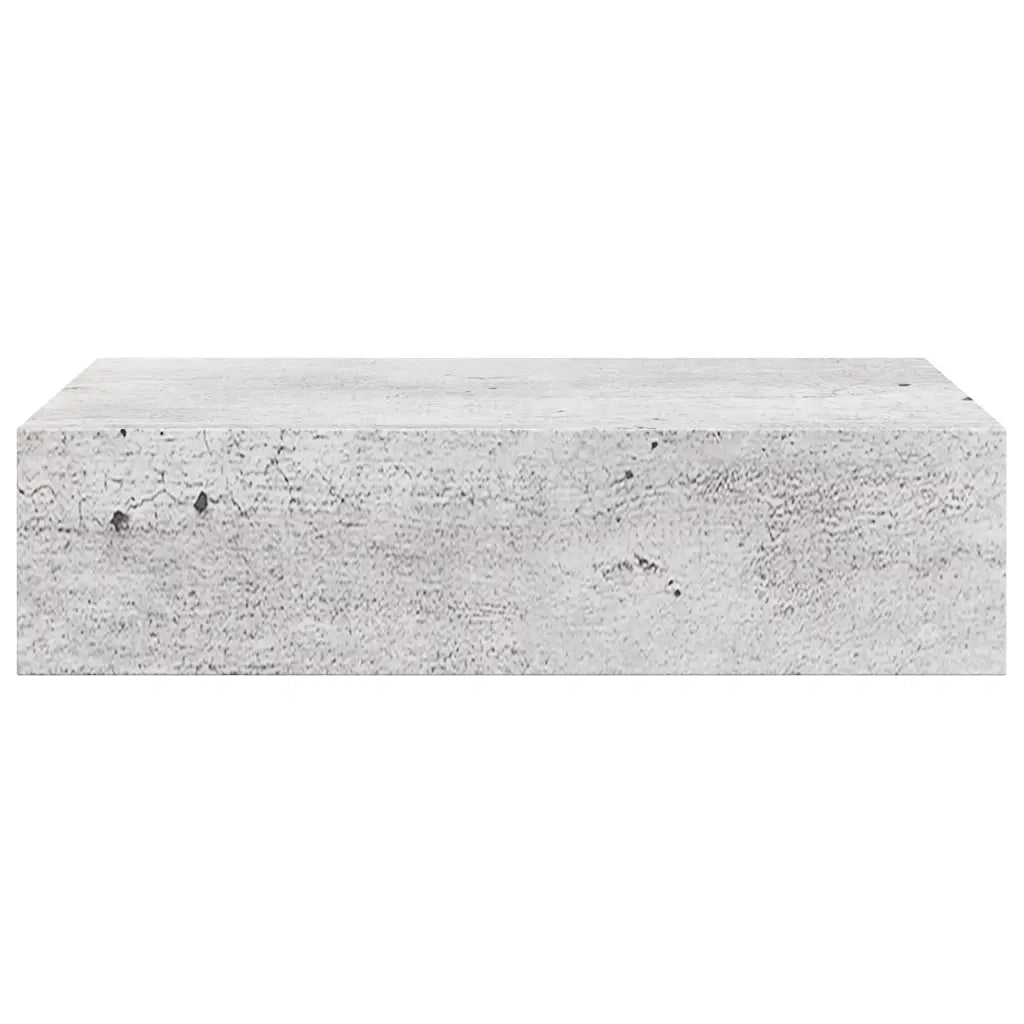 Scaffale con Cassetti da Parete | Mensola sospesa Grigio Cemento 40x23,5x10cm MDF