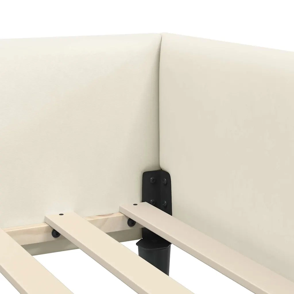 Cornice del letto ad angolo Crema 80 cm x 200 cm Velluto 42016141