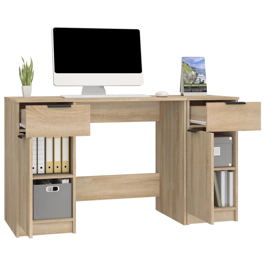 Scrivania con Mobile Laterale Rovere Sonoma Legno Multistrato 3115910