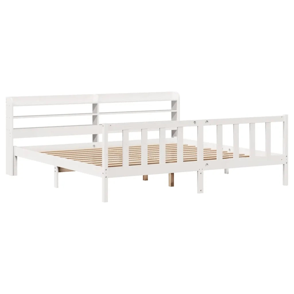 Letto senza Materasso-Struttura Letto Bianco 180x200 cm Legno Massello di Pino 287919