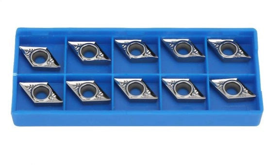 Set di piastre di cambio 10 pezzi - punte in acciaio durissimo CNC - attrezzi da tornio - resistenti all'usura - resistenti alla corrosione - adatti per metalli non ferrosi - piastre di taglio