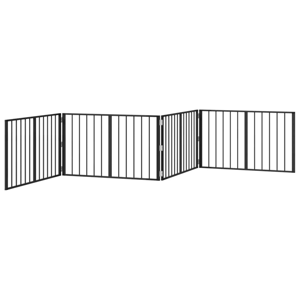 Cancello per cani 4 pcs Nero 100 x 60 cm Acciaio zincato 891997