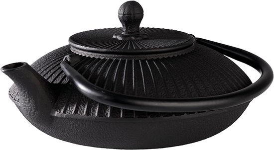 Pentola per il tè in acciaio inox - ideale per 2-3 tazze - dimensioni: 18 x 195 cm - altezza: 15 cm - 0,8 l - nero