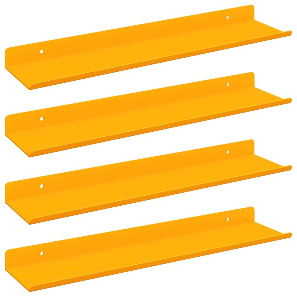Mensola sospesa 4 pcs Giallo senape 40 x 8,5 x 2,5 cm Acciaio