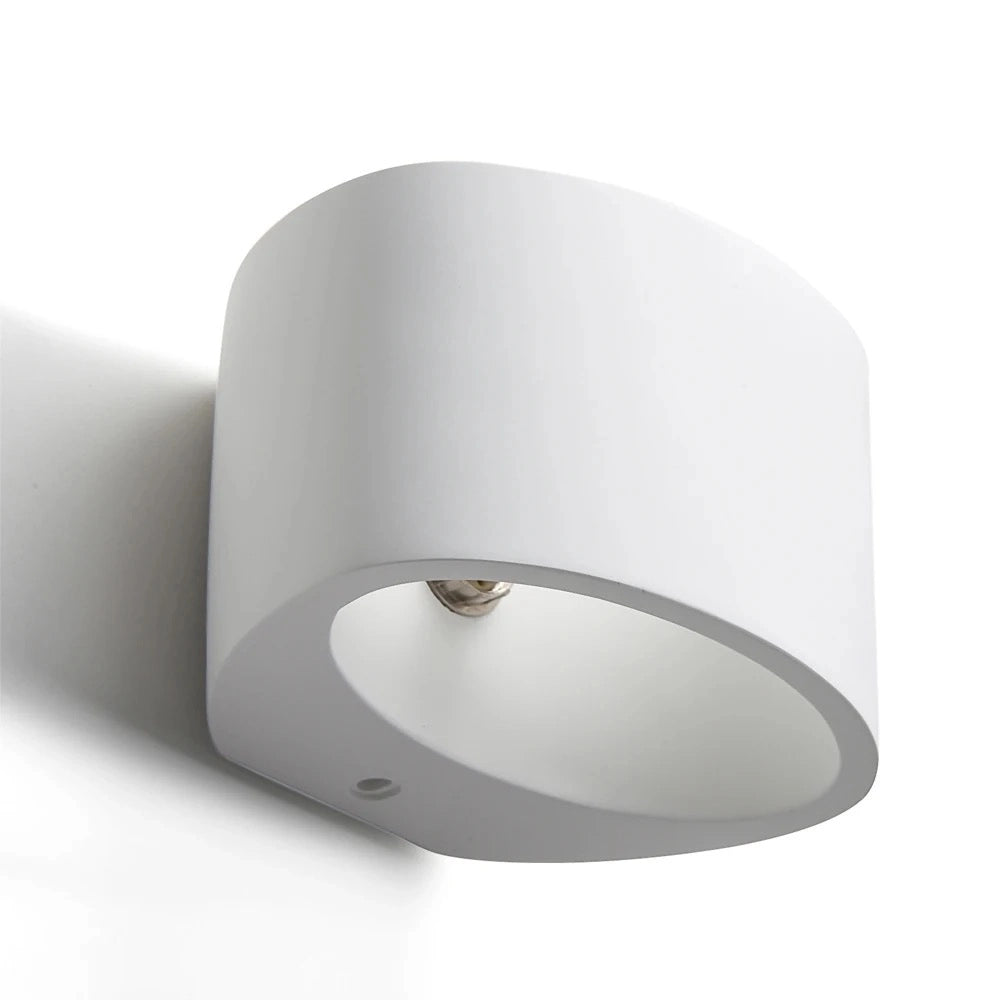 Applique in gesso dal design moderno con forma ellisse attacco per lampadine G9