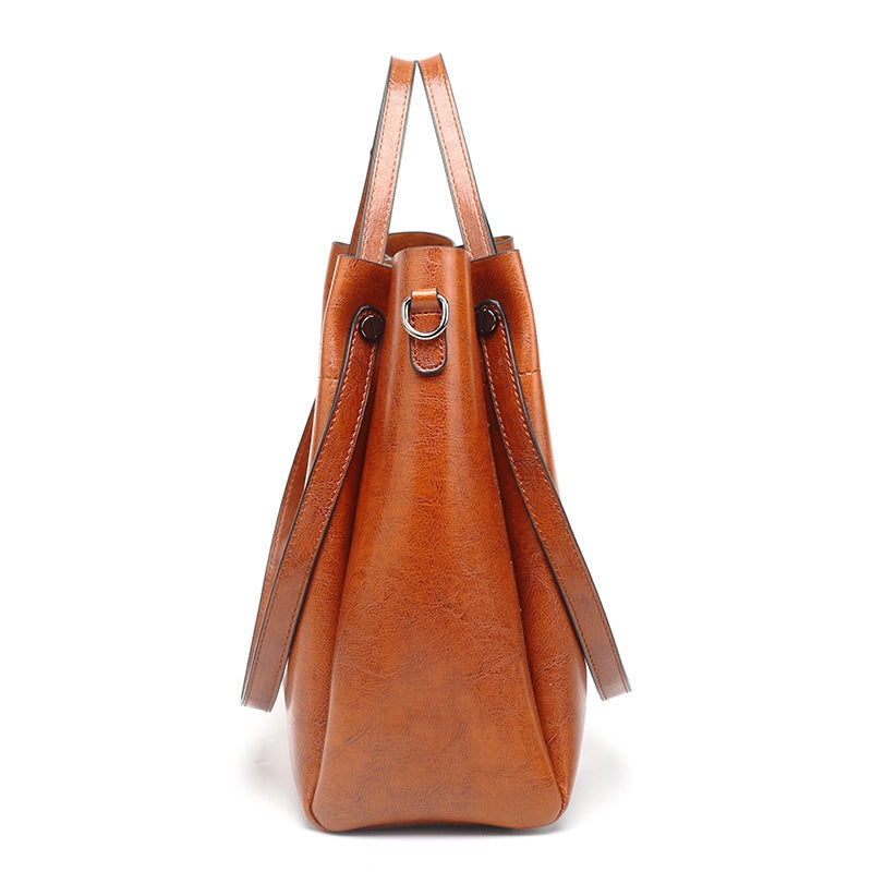 Borsa a tracolla da donna in vera pelle, stile retr¨°, marrone.