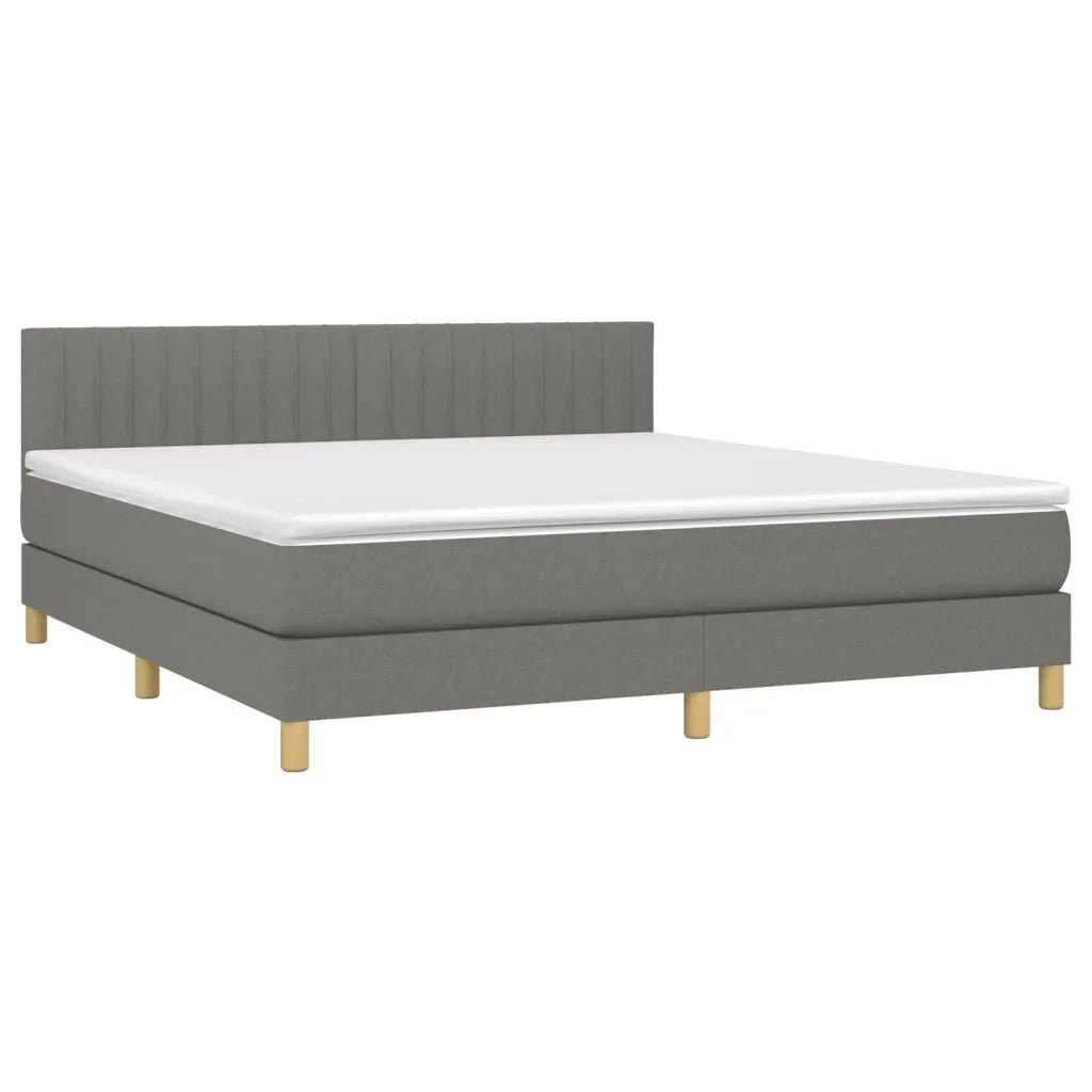 Giroletto a Molle con Materasso Grigio Scuro 180x200 cm Tessuto 3140794