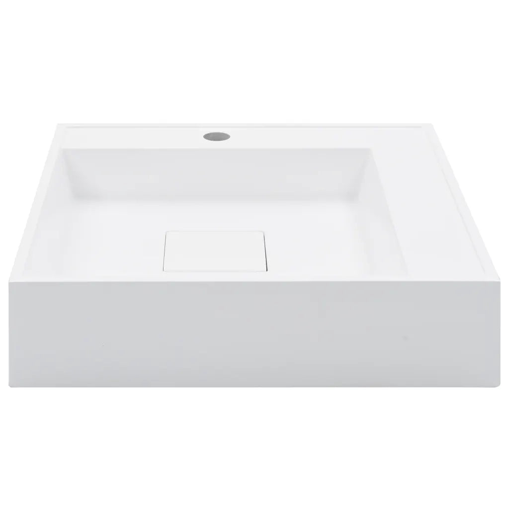 Lavandino-Lavabo-Lavello 50x50x12,3 cm Blocco in Marmo/Minerale Bianco