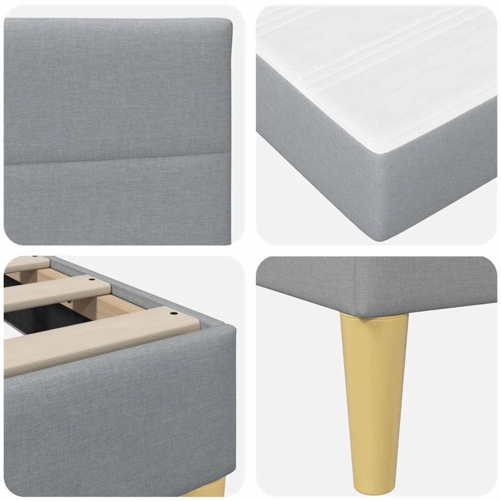Struttura del letto Grigio chiaro 200 x 200 cm Poliestere
