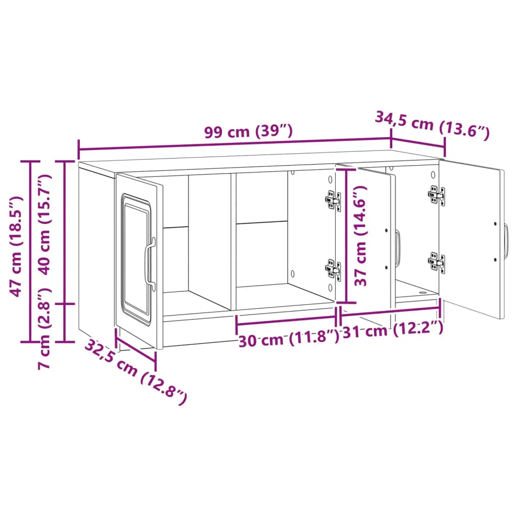 Mobile TV Legno antico 99 x 34,5 x 47 cm Legno ingegnerizzato
