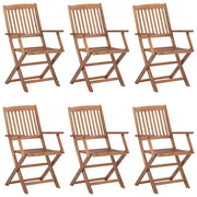 Sedie da Giardino Pieghevoli 6 pz con Cuscini Massello Acacia 3074960