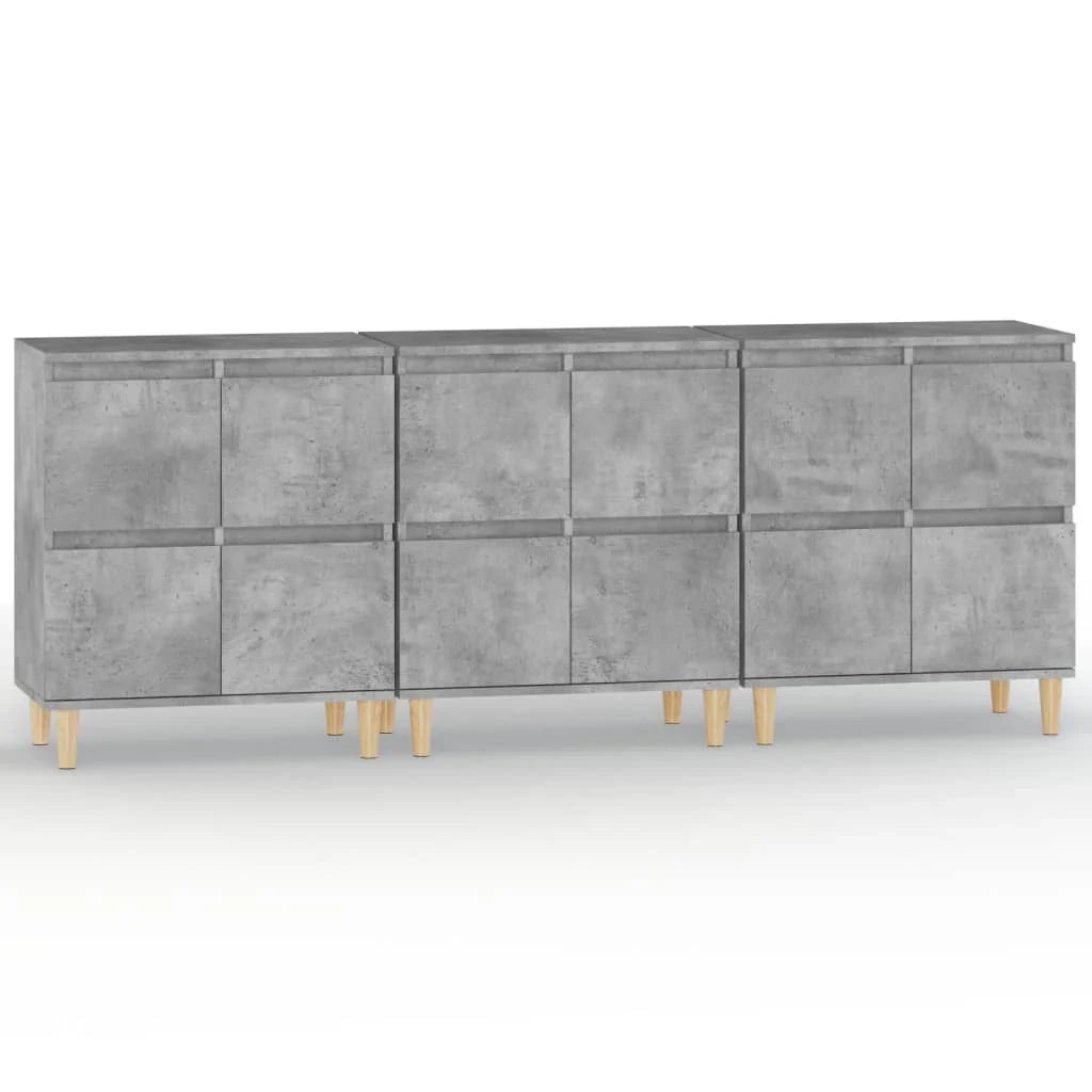 Buffet credenza cassettiera armadio mobile contenitore organizer per cucina soggiorno salotto 3 pezzi 60 x 35 x 70 cm legno ingegnerizzato grigio 02_0037120