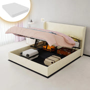 Letto Contenitore Imbottito con Testiera ¨C MINIMAL ¨C Beige 160x200 con Materasso
