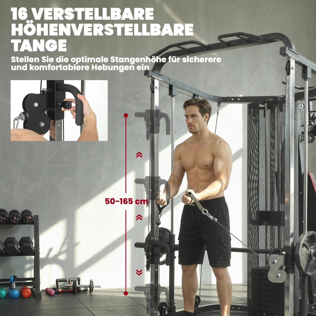 Stazione di allenamento multifunzione ¨C zephmum ¨C con pesi 65kg, lat machine, preacher curl, butterfly