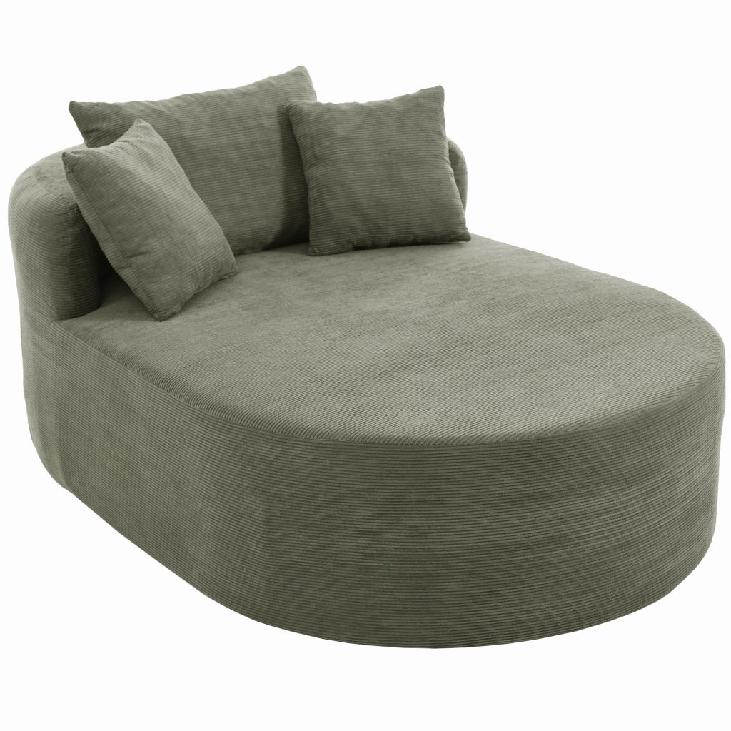 Poltrona relax ovale 170 x 112;5 x 83 cm in velluto a coste verde