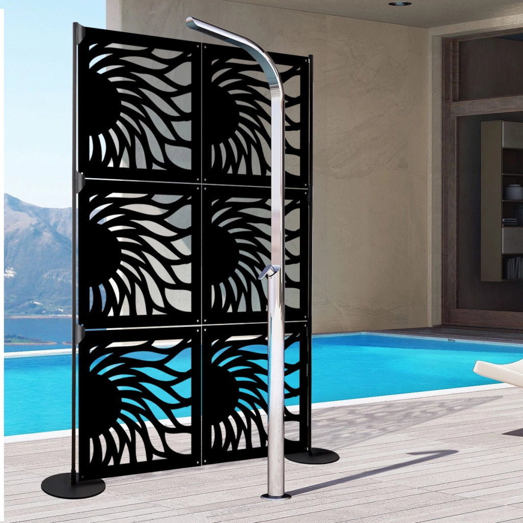 HOT SUN - Pannello in PVC traforato - Parasole Misura: 48x48 cm, Colore: nero