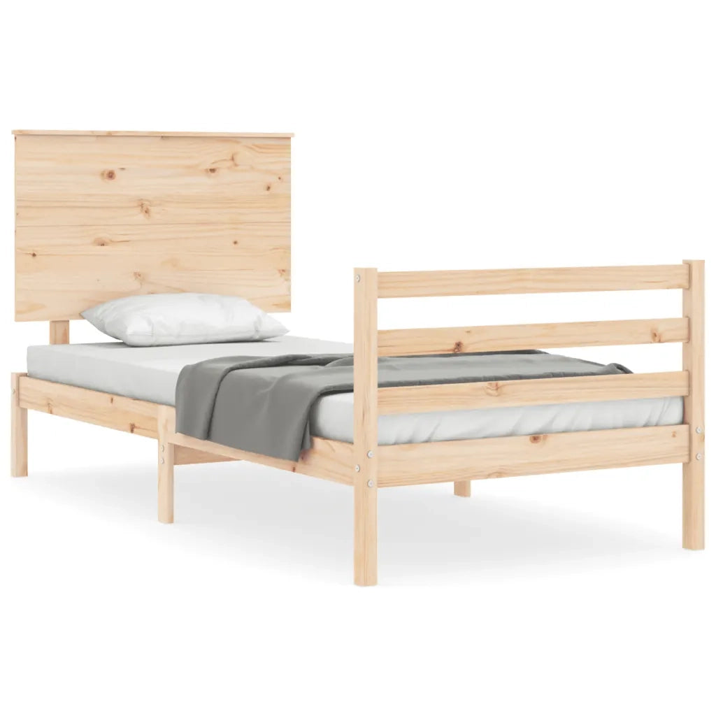 Giroletto con Testiera 100x200 cm in Legno Massello 3195211
