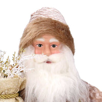 Babbo natale in tessuto con lanterna oro cm xh45