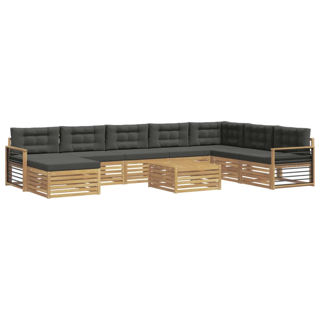 Set di divani da esterno con cuscino 9 pcs Bianco e Antracite