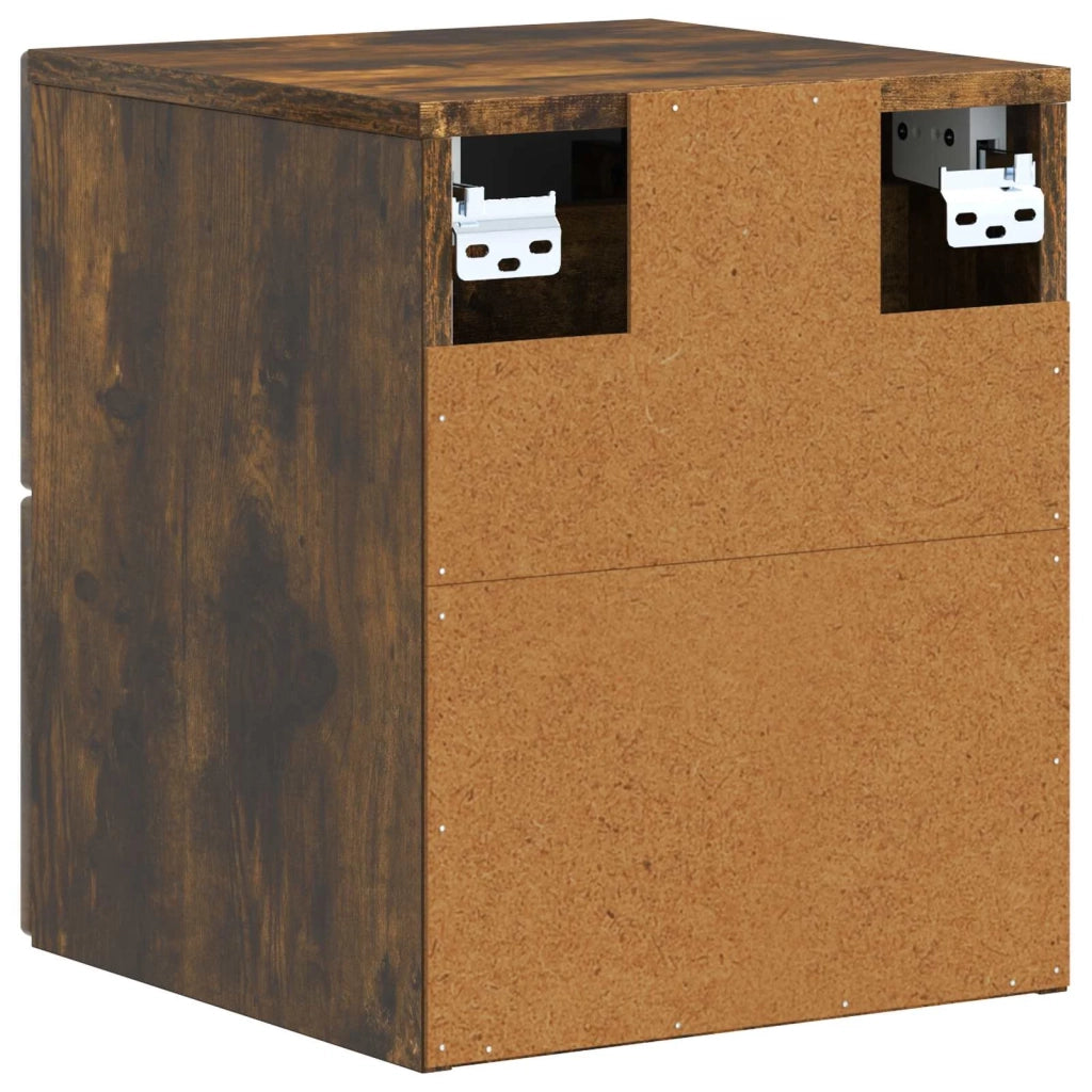 Mobiletto da notte a muro 2 pcs Rovere Fumo 33 x 34,5 x 40 cm 897966
