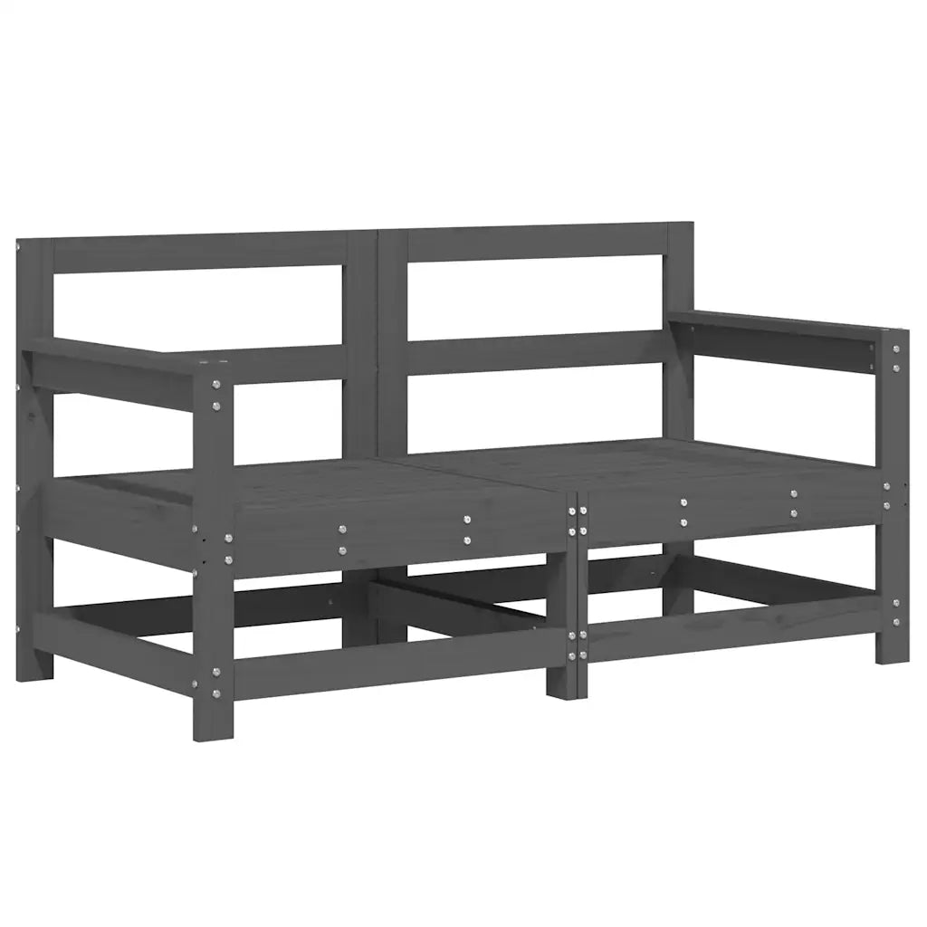 Set Salotto da Giardino 6 pz Grigio in Legno Massello di Pino 3186468