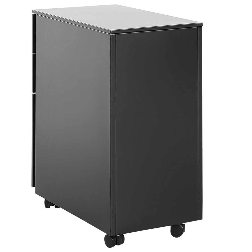 Armadietto mobile contenitore In Metallo Nero Con 3 Cassetti Con Serratura A Chiave Ruote Industriali Moderni Home Office Garage