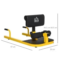 Macchina per Squat 3 in 1 Regolabile con Piedini Antiscivolo, 50x97x44.5-56.5cm, Giallo