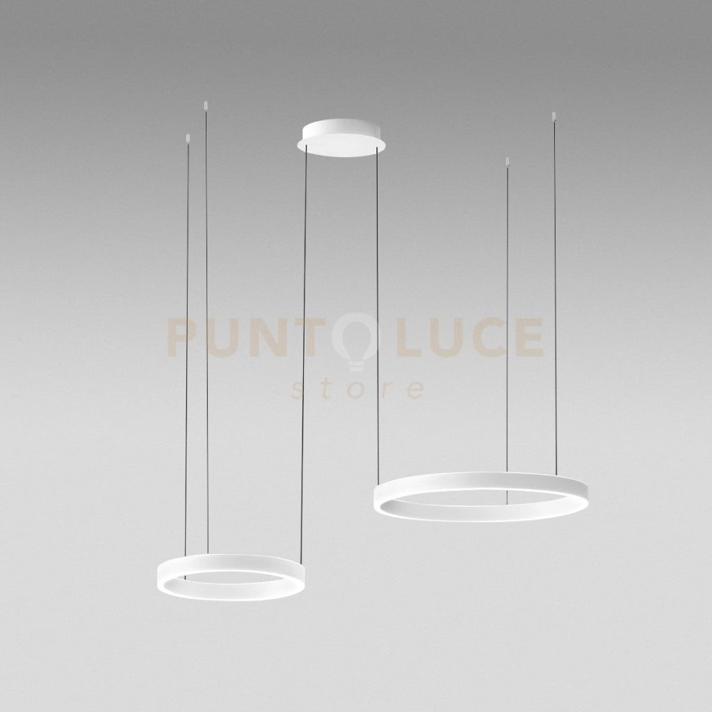 CRISEIDE S/2D - LAMPADARIO A SOSPENSIONE 2 LUCI LED 3000K 3200LM 60W(25W+35W) DIMNERABILE BIANCO