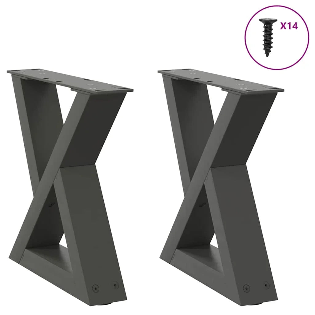Set di 2 gambe regolabili per tavolino moderno 40 x 31 cm in acciaio antracite 02_0056968