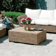 Tavolino Basso da Giardino 120x75x40 cm in Abaca Naturale Luna, Arredamento Esterno Ecologico ART.865-CT