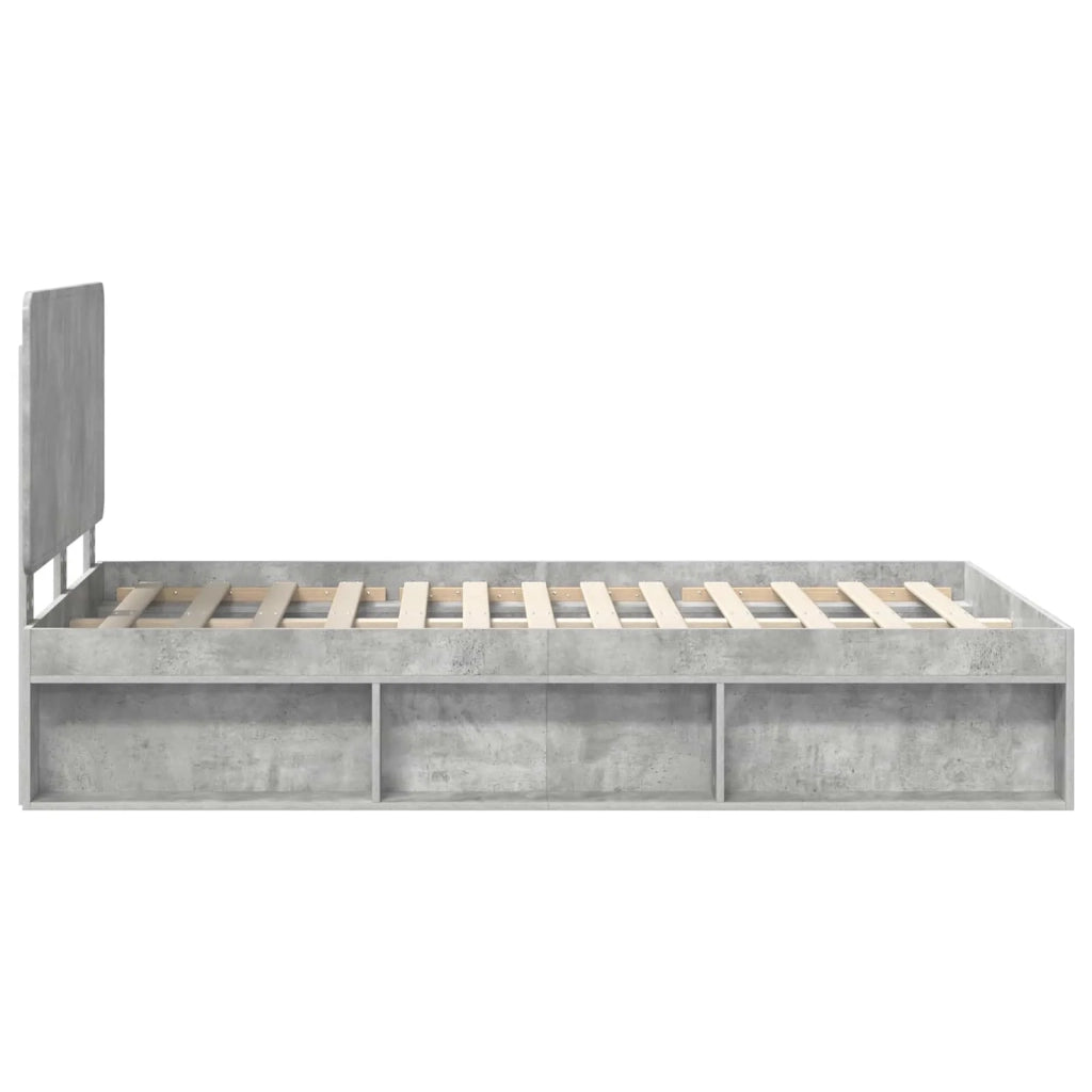 Struttura del letto Calcestruzzo 120 x 190 cm Pino massello