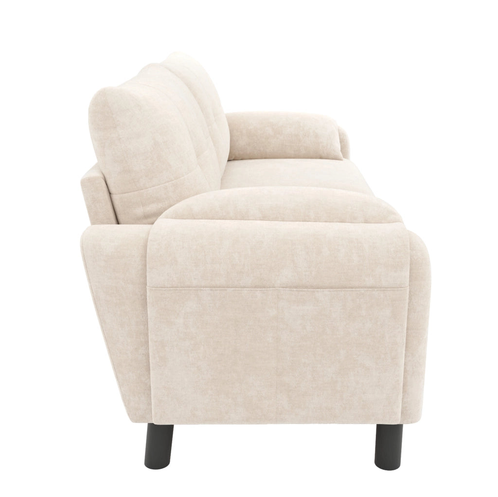 Divano modulare a 2 posti in tessuto chenille; 158 x 80 x 88;5 cm; beige